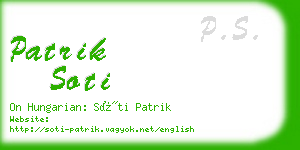 patrik soti business card